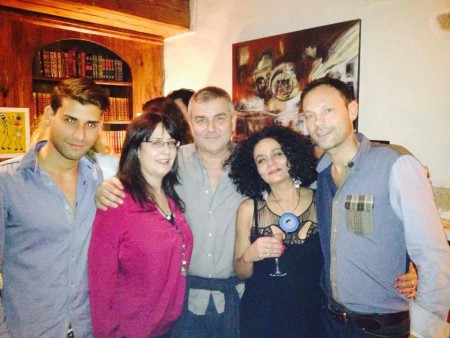Antonio (trésorier) , Mercèdès la conteuse, des amis cubains et Patrick lors de la soirée Tombola 2013
